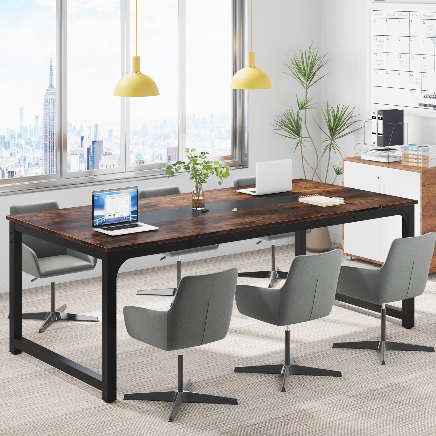 Tribesigns Conference Table, 6FT Rectangular Meeting Seminar Table Tribesigns